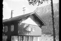 Hotel Alpenhof am Haldensee, mit Einfahrt und einzelnem Baum