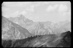 Aussicht von der Kanzelwandbahn 1100 - 2000 m., auf Kleinwalsertal Bergpanorama