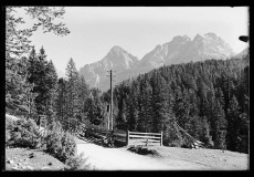 Sonnenspitze umgeben von Wald und Gehweg für Fußgänger